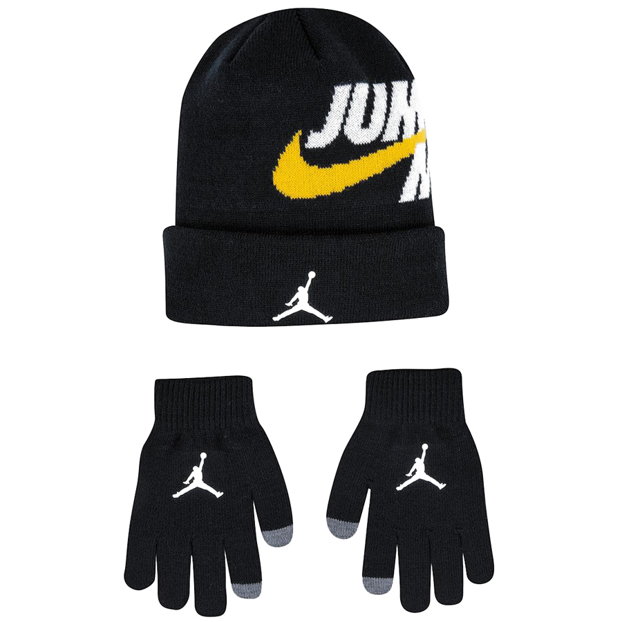 

Другие товары Air Jordan, Чёрный, Детский комплект - шапка и перчатки Air Jordan Jumpman Beanie Set Junior